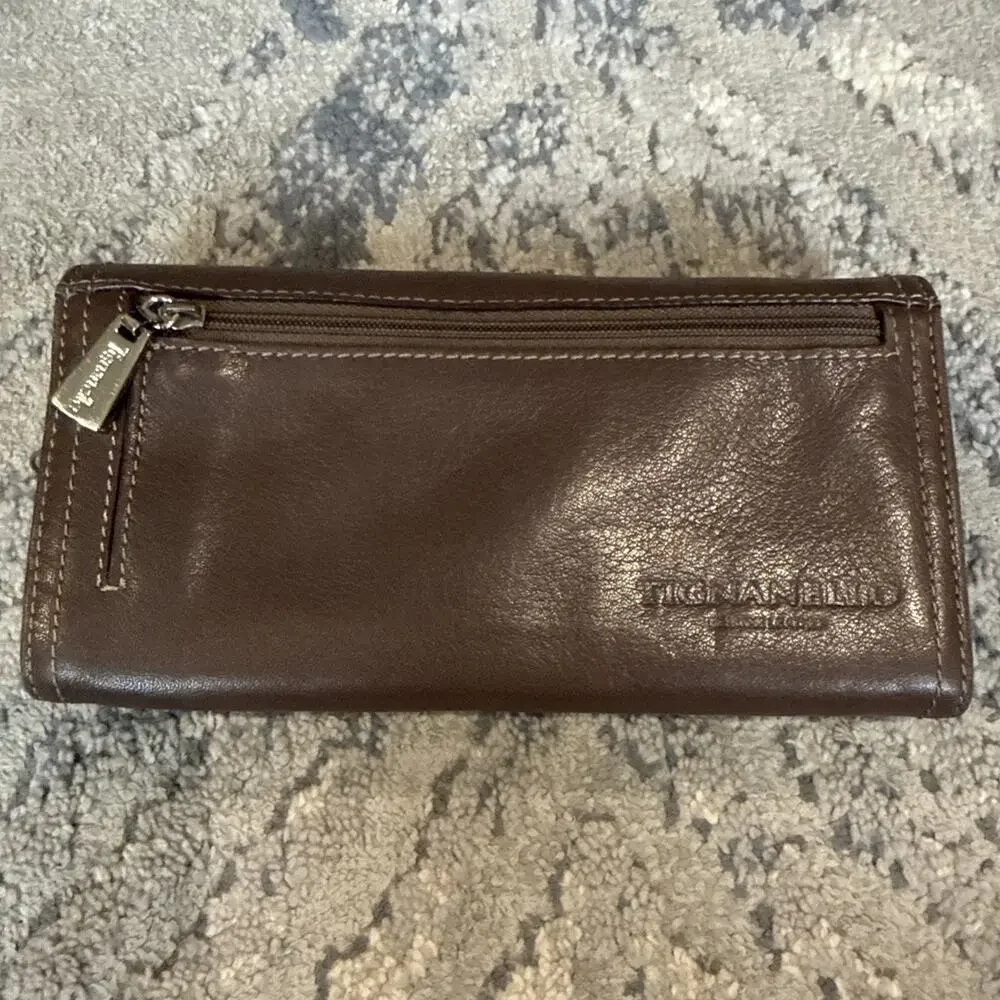 Tignanello Brown Leather Continental Long Wallet Fold over